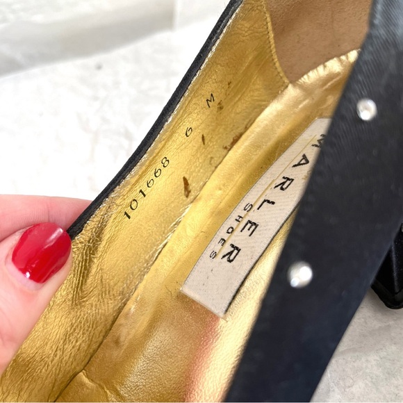 Vintage 1980’s Black Rhinestone Heels, 6N - Picture 4 of 4